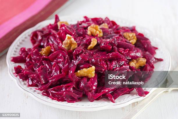 Beet Salad With Walnut On The Plate Stock Photo - Download Image Now - 2015, Appetizer, Beet