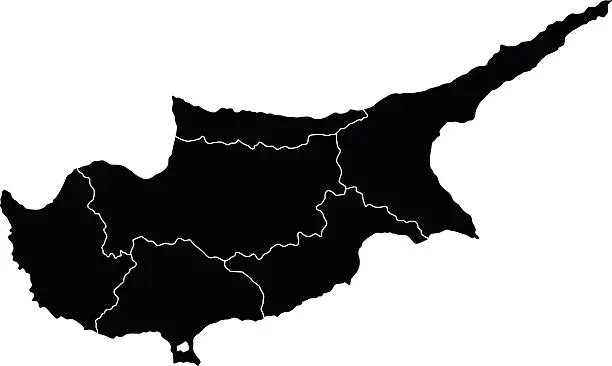 Vector illustration of Map of Cyprus