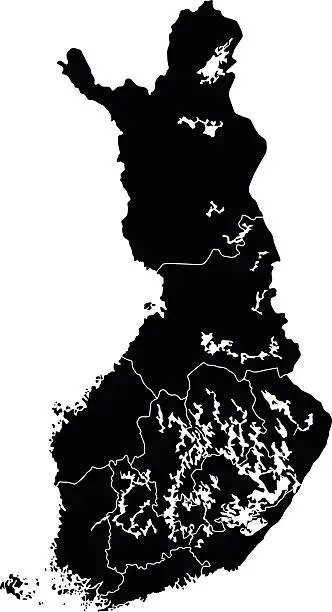 Vector illustration of Map of Finland