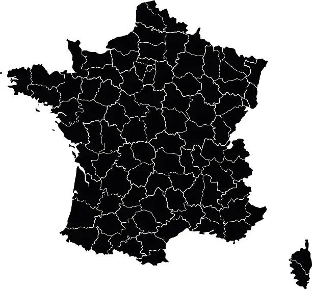 Vector illustration of Map of France