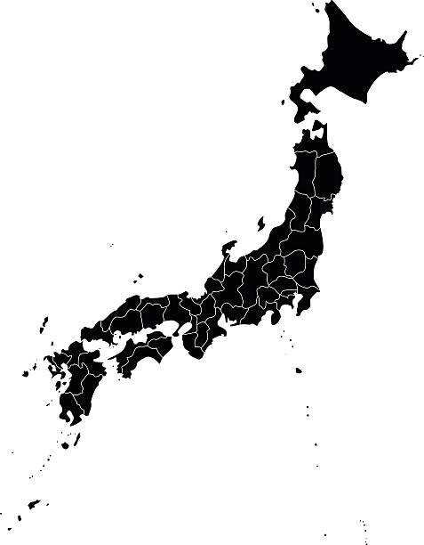 ilustraciones, imágenes clip art, dibujos animados e iconos de stock de mapa de japón - región de kinki
