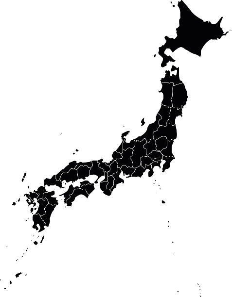 Map of Japan Detailed map of Japan. kanagawa prefecture stock illustrations