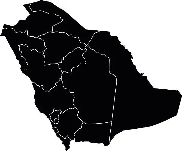 Vector illustration of Map of Saudi Arabia
