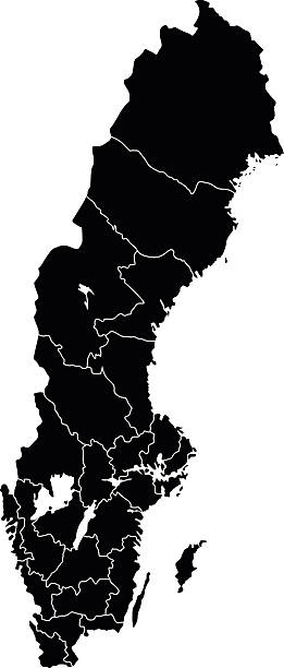 맵 of sweden - sweden map stockholm vector stock illustrations