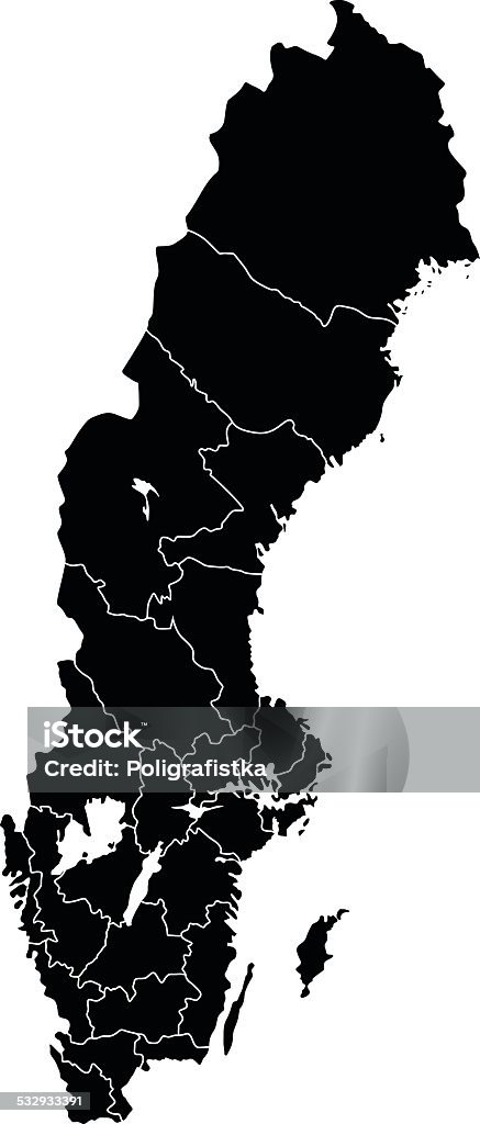 Map of Sweden - Royaltyfri Sverige vektorgrafik