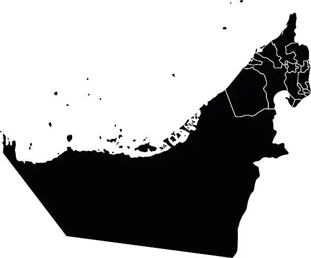 Vector illustration of Map of United Arab Emirates