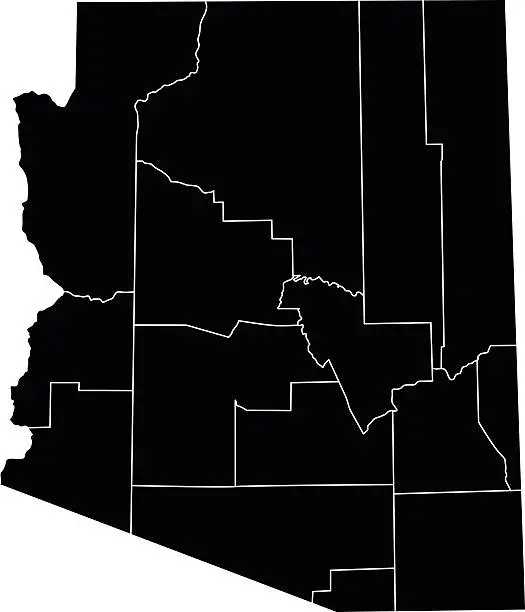 Vector illustration of Map of Arizona