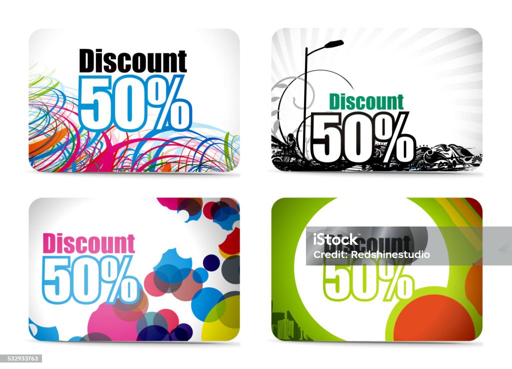 Discount Code Card Design Discount Card Set Design Stock Illustration - Download Image Now - 2015 ...