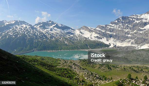 The Lake Of Salanfe Stock Photo - Download Image Now - 2015, Artificial, Cliff