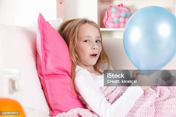 Sick Child With A Balloon Stock Photo - Download Image Now - 2015, Balloon, Beautiful People