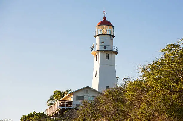 diamondhead lighthouse near sunset oahu hawaiis national landmark