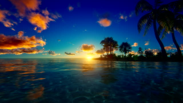 Sunset / sunrise over tropical island
