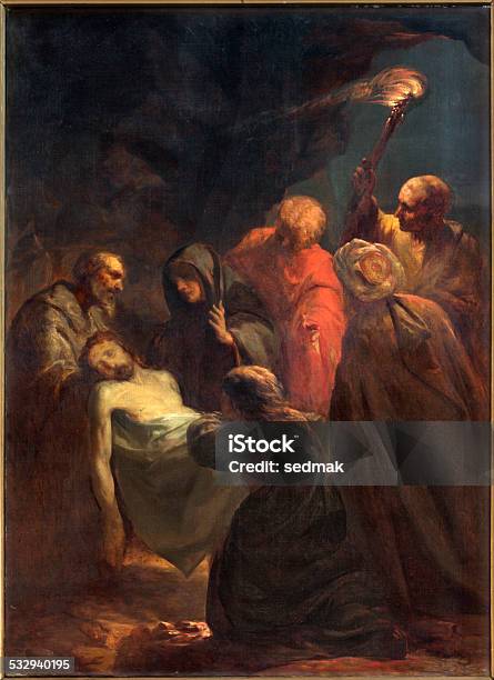 Bruges The Burial Of Christ Painting Stock Illustration - Download Image Now - Catholicism, Christianity, Fine Art Painting