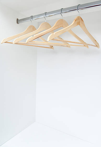 Wooden hangers on a rod (Click for more)
