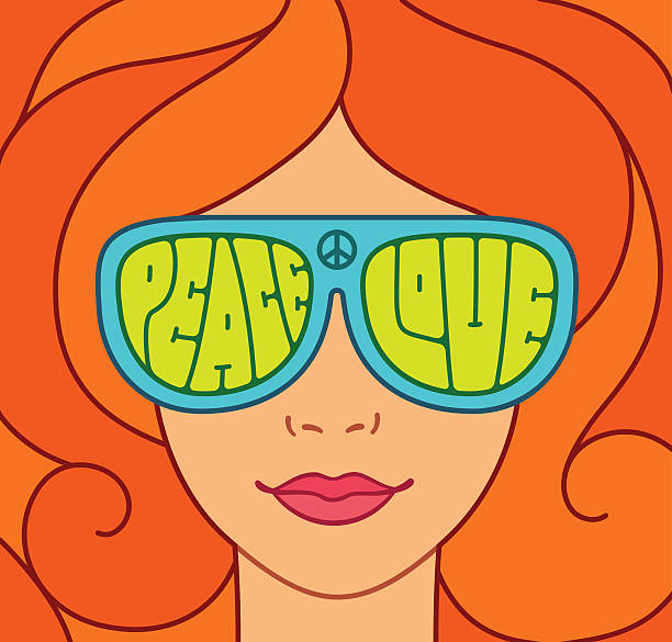 ilustrações de stock, clip art, desenhos animados e ícones de linda menina hippie - cool glasses sunglasses fashion