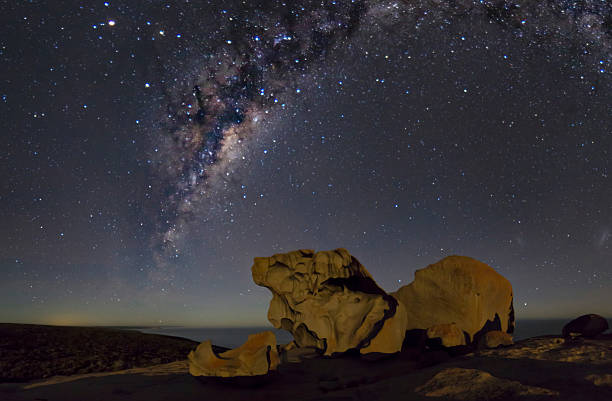 Milky Way above the rocks Remarkable Rocks Milky Way Core flinders chase national park stock pictures, royalty-free photos & images
