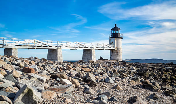 marshall point luce - lighthouse new england maine marshall point lighthouse foto e immagini stock