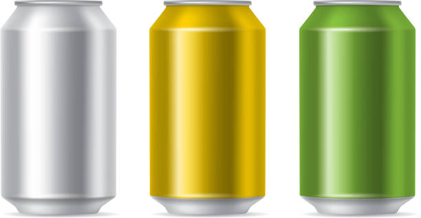 Drink cans vector art illustration