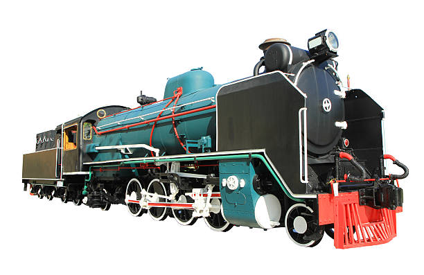 istock Old steam locomotive isolated on white 532953991