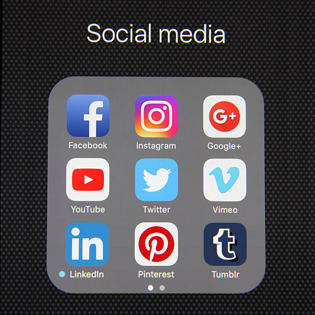 application médias sociaux - pinterest photos et images de collection