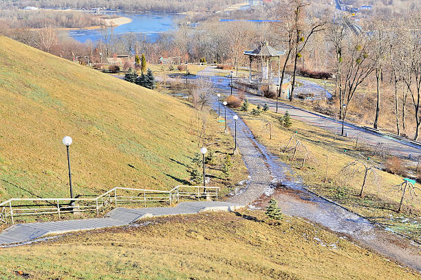 istock Steep stairs in the park 532955427