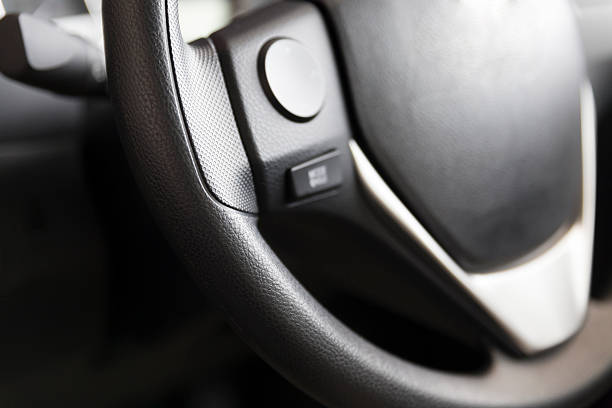 istock steering wheel of new car 532955490