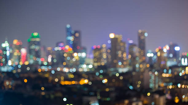 istock Abstract blurred lights, central business downtown night view 532955834