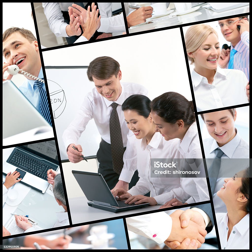 Business teams Collage made of images of business colleagues Adult Stock Photo