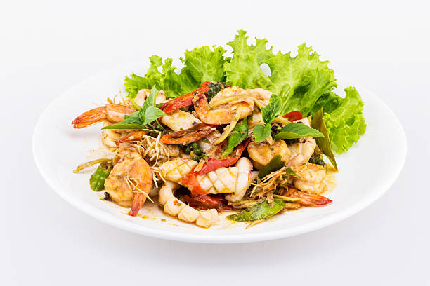 istock Thai seafood salad spicy 532956034