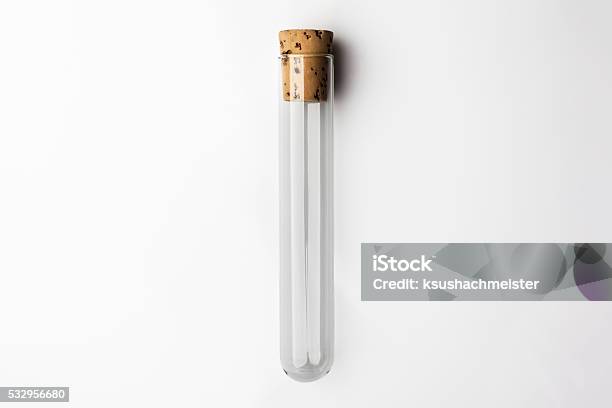 Test Tube Closed With Cork On White Background Stock Photo - Download Image Now - Test Tube, High Angle View, Cork - Stopper