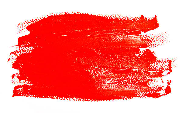 istock Red strokes of the paint brush isolated 532957340