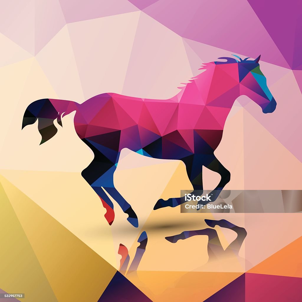 Horse Shape Pattern Geometric Polygonal Horse Pattern Design Vector Illustration Stock ...