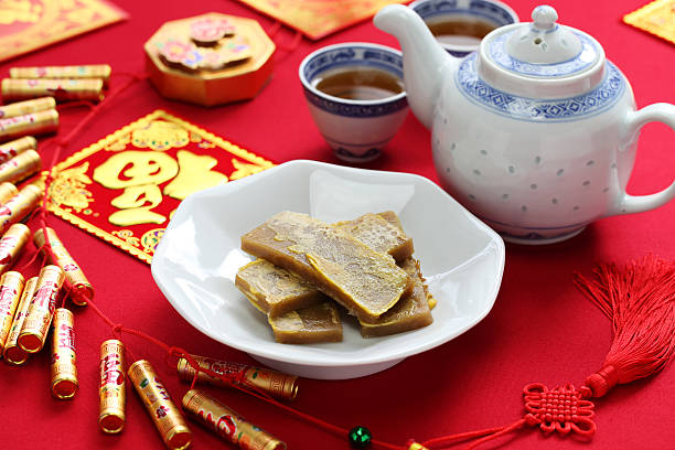 nian gao, chiński nowy rok ciastko ryżowe - lunar new year zdjęcia i obrazy z banku zdjęć