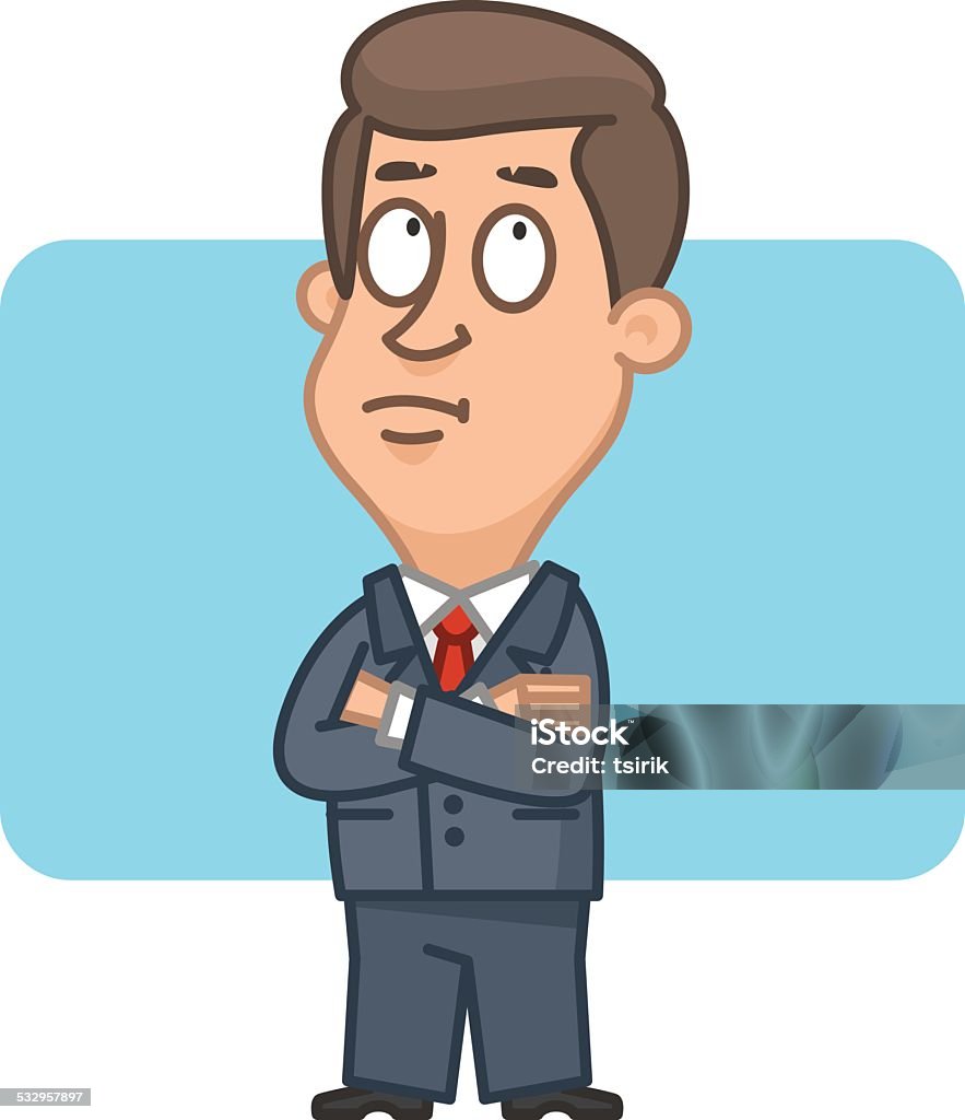 Businessman with arms crossed and pondered Illustration, businessman with arms crossed and pondered, format EPS 8 2015 stock vector