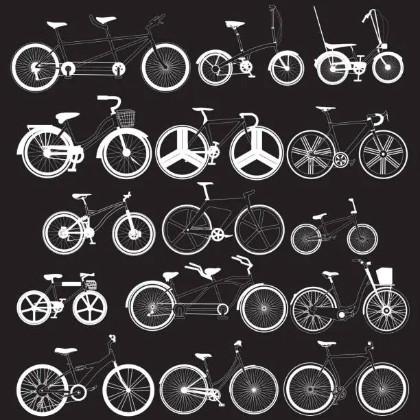 Vector illustration of Bicycle icon by white stripe line