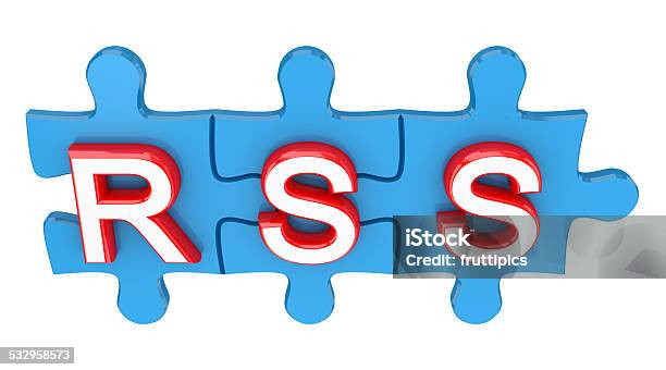 Puzzles With A Word Rss Stock Photo - Download Image Now - 2015, Attached, Blogging