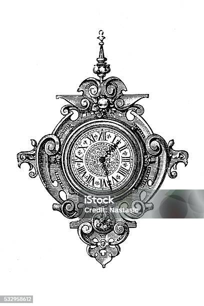 Panel Clock Stock Illustration - Download Image Now - Clock, Old-fashioned, Old