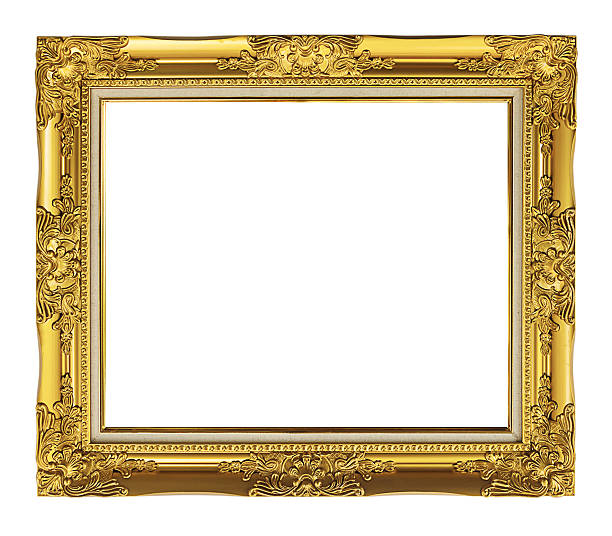 istock antique golden frame isolated on white background, clipping path 532959003