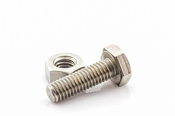 istock Metal screw and nuts on white background. 532959441