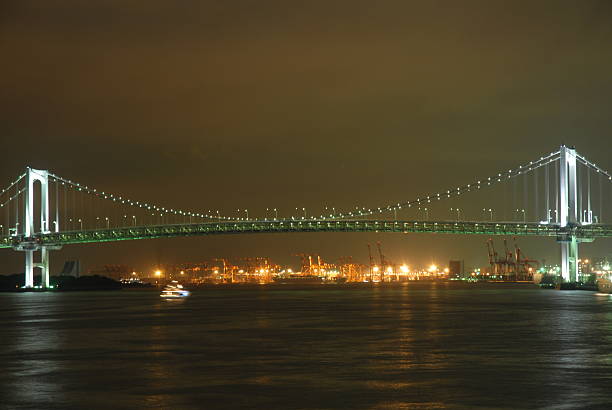 istock Night panorama of Tokyo Bay with Rainbow Bridge 532960033