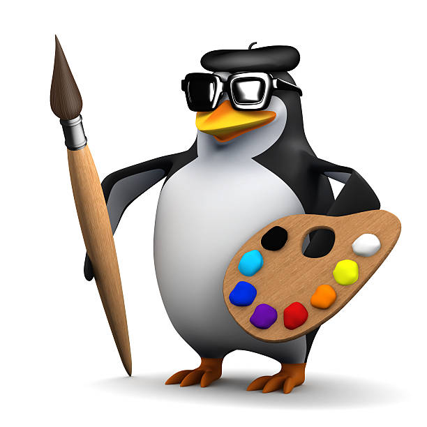istock 3d Penguin is a great artist 532960119