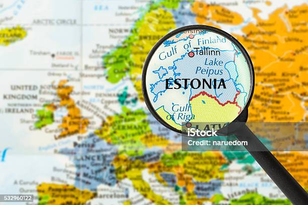 Map Of Republic Of Estonia Stock Photo - Download Image Now - Estonia, Map, Blue