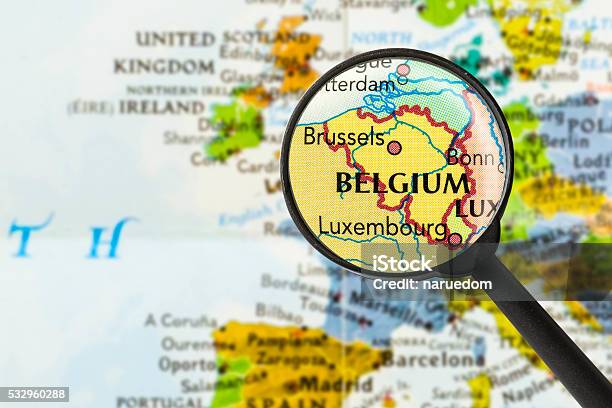 Karte Des Königreichs Belgien Stockfoto und mehr Bilder von Belgien - Belgien, Karte - Navigationsinstrument, Vergrößerungsglas