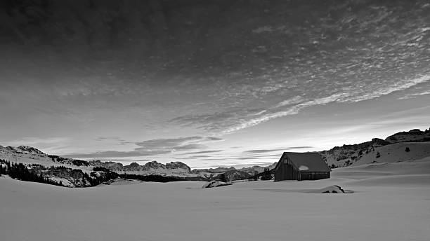 istock Wintry swiss mountain landscape at sunrise 532960557