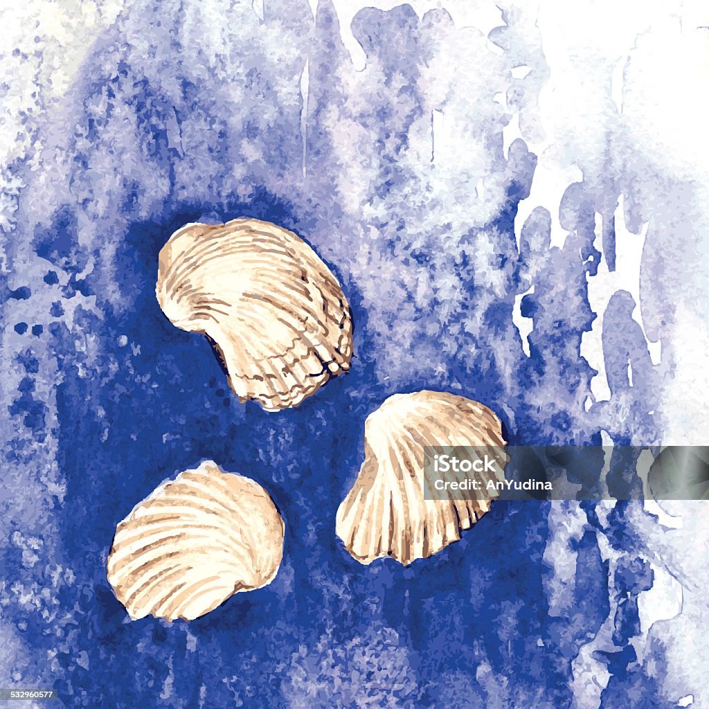 River Shells Vector Vector Watercolor Shells Stock Illustration - Download Image Now ...
