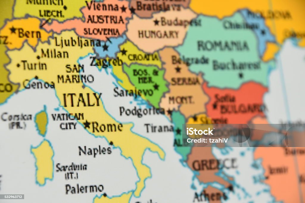 Foto de Mapa Da Itália e mais fotos de stock de Alemanha - Alemanha,  Bélgica, Bósnia-Herzegovina - iStock