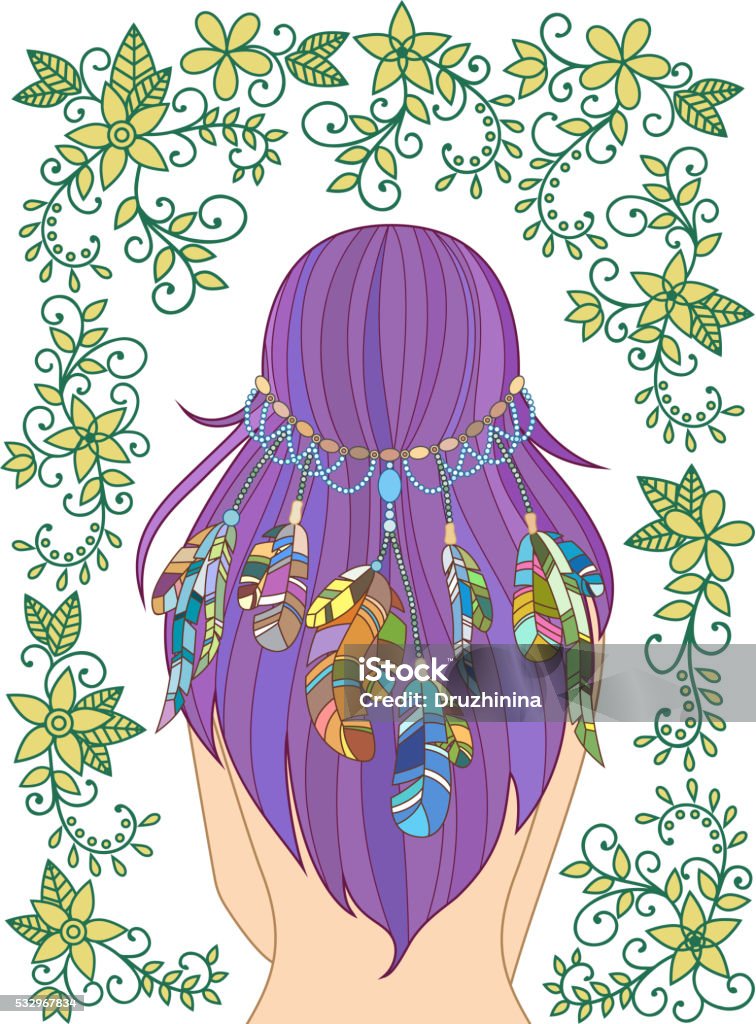 Girl With Feathers In Her Hair And Floral Pattern Stock Illustration - Download Image Now - Teenage Girls, Hippie, Long Hair - iStock Girl With Feathers In Her Hair And Floral Pattern Stock Illustration - Download Image Now - Teenage Girls, Hippie, Long Hair - iStock