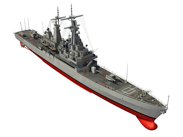 istock American Modern Warship Over White Background 532968634