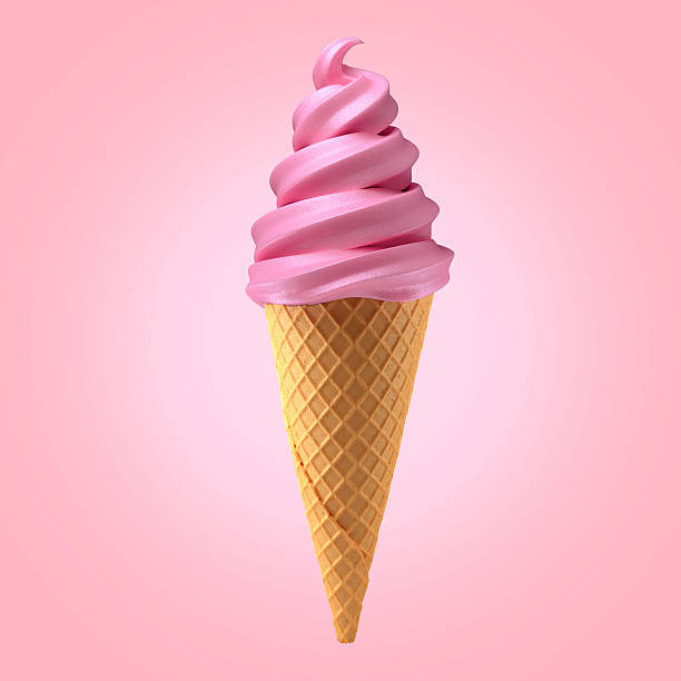 istock strawberry ice cream cone on background 532969208