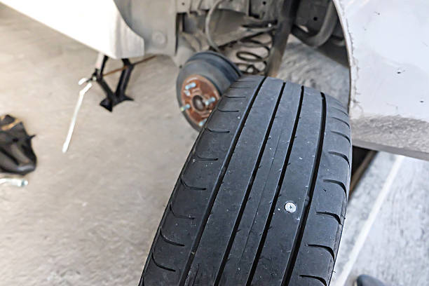 istock Flat tire because the screw prick tire. The eternal nemesis. 532970050